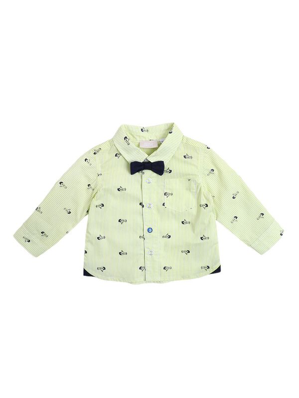 Boys White & Yellow Long Sleeve Woven Shirt image number 0